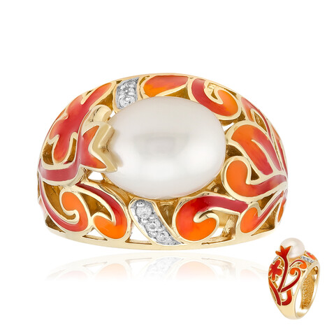 Bague en argent et Perle de culture d'eau douce (TPC)