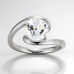 Anello in argento con Topazio Bianco