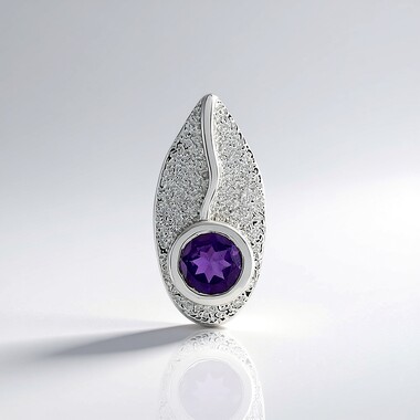 Amethyst Silver Pendant (MONOSONO COLLECTION)