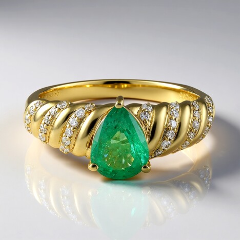 Anello in oro con Smeraldo Zambia AAA (de Melo)