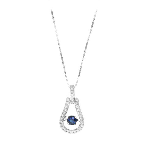 Collana in oro con Zaffiro Ceylon Blu