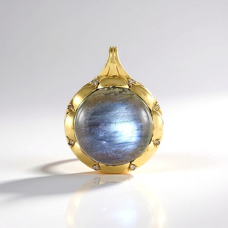 Ciondolo in argento con Labradorite Verde Maniry (KM by Juwelo)