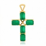 Colgante en oro con Esmeralda de Zambia