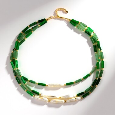Collana in argento con Onice Verde (Riya)