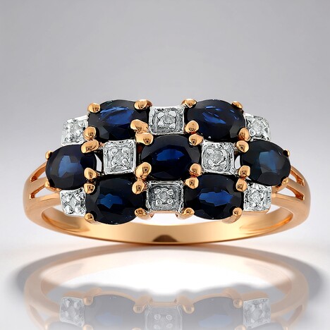 Anello in oro con Zaffiro Kanchanaburi
