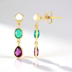 Orecchini in argento con Rodolite Lampone
