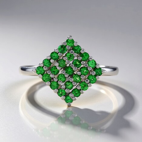 Bague en argent et Tsavorite de Tanzanie