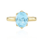 Zilveren ring met een hemel-blauwe topaas