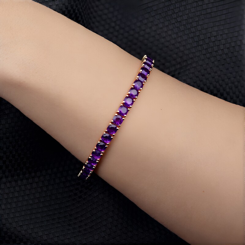 Bracciale in argento con Ametista Zambiana (M de Luca)