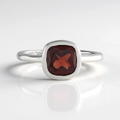 Anello in argento con Granato Mozambico