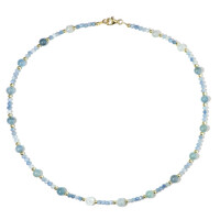 Brasilianischer Aquamarin-Silberhalskette