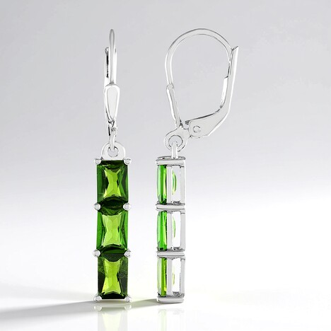 Orecchini in argento con Diopside Russo
