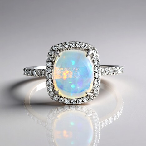 Anello in argento con Opale di Welo