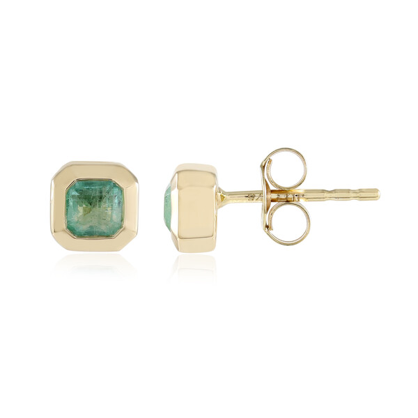 Pendientes en oro con Esmeralda color Paraiba
