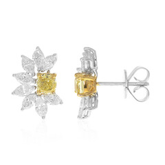 Gouden oorbellen met gele S12 diamanten