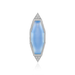 Zilveren hanger met een Blauwe Onyx