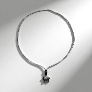 Collar con Obsidiana plateada
