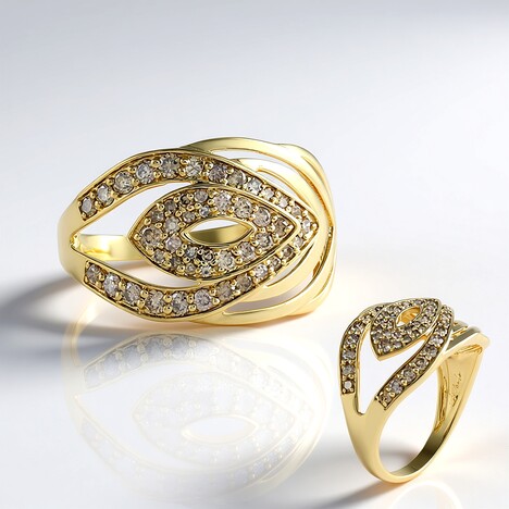 Anello in oro con Diamante Champagne I2 (de Melo Gold)