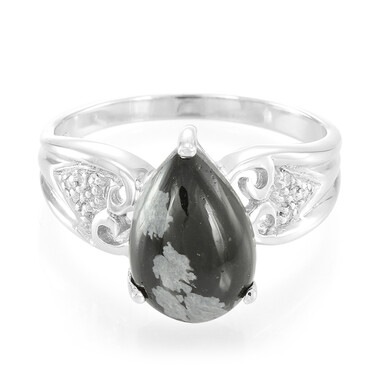 Schneeflocken-Obsidian-Silberring