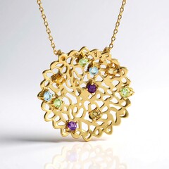 Collana in argento con Topazio Blu Svizzero (Ornaments by de Melo)