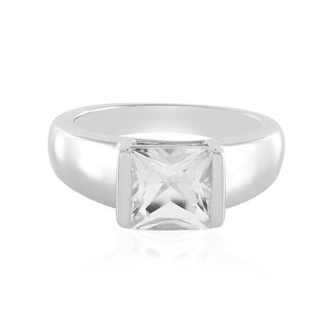 Weißer Quarz-Silberring