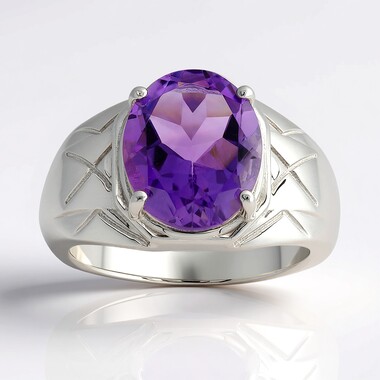 Anello in argento con Ametista (Pallanova)