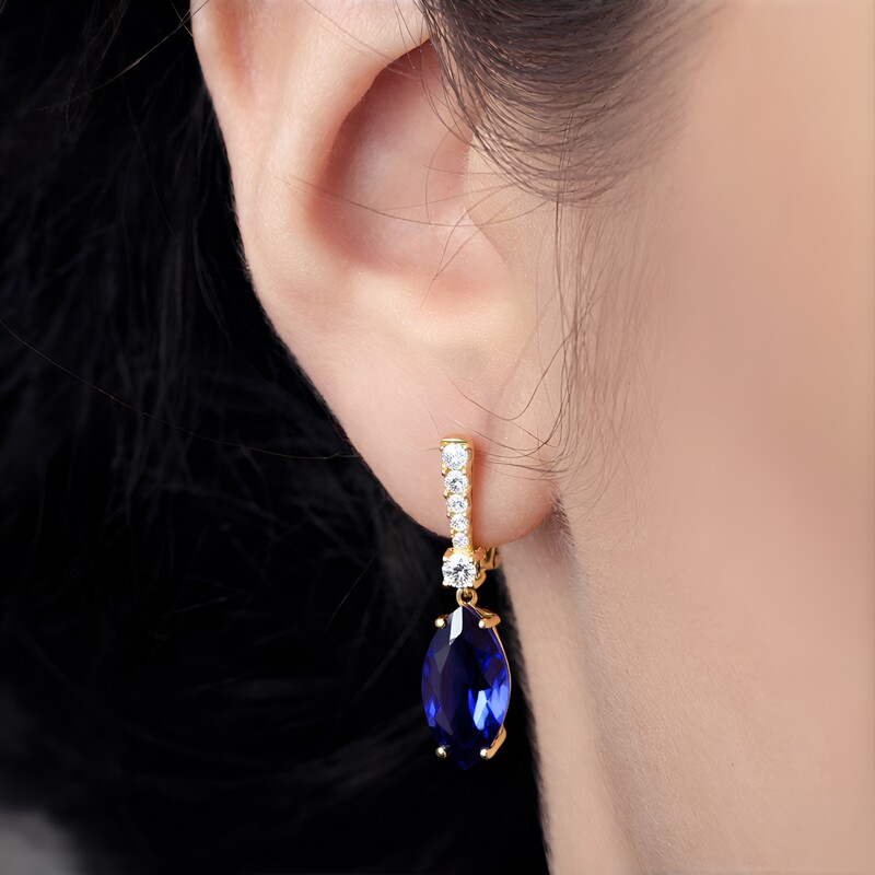 Boucles d'oreilles en or et Tanzanite AAA (CIRARI)