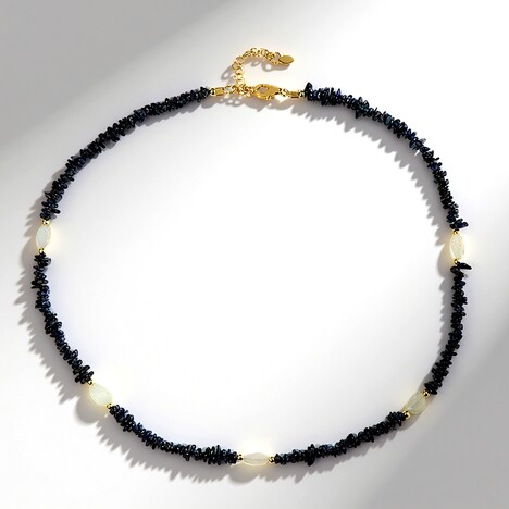 Collier en argent et Saphir bleu de Birmanie