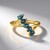 Anello in argento con Cianite Blu Foglia di Tè