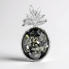 Ciondolo in argento con Ambra Baltica Verde