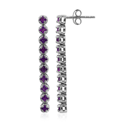 Zilveren oorbellen met Zambia-amethisten