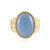 Blauer Chalzedon-Messingring (Juwelo Style)