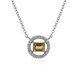 Zilveren halsketting met een Gele Zirkoon