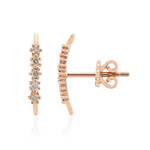 Gouden oorbellen met SI1 Argyle Rose De France Diamanten (Annette)