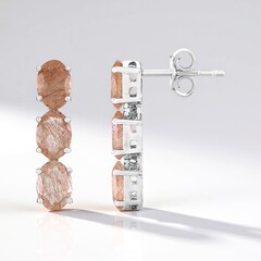 Orecchini in argento con Quarzo Rutilato Ramato