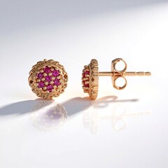 Orecchini in argento con Zaffiro Rosa