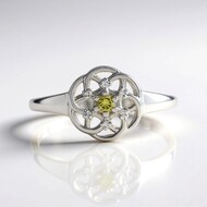Bague en argent et Diamant vert SI1