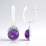 Boucles d'oreilles en argent et Charoïte