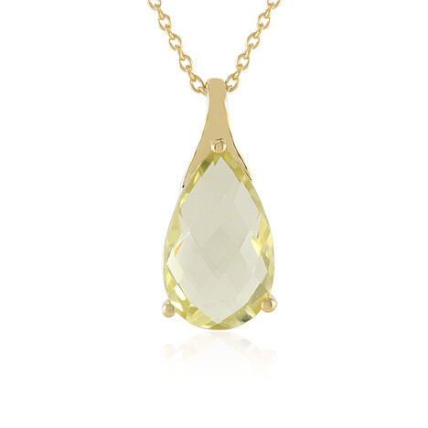 Lemon Quartz Silver Necklace