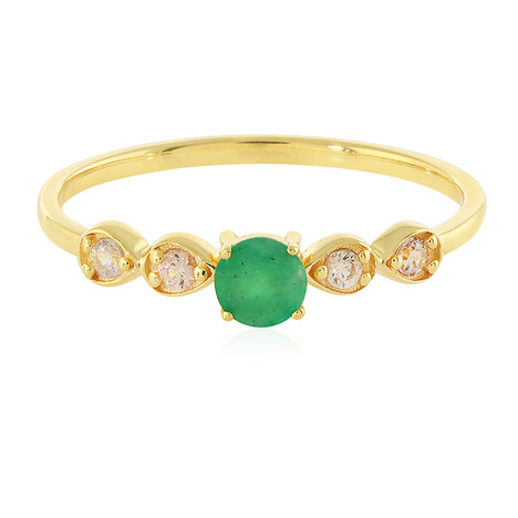 Anillo en plata con Esmeralda de Zambia