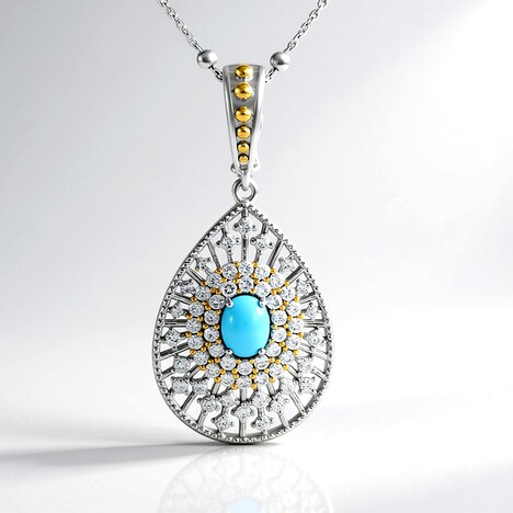 Collana in argento con Turchese Sleeping Beauty (Dallas Prince Designs)