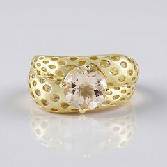 Anello in oro con Morganite del Madagascar AAA (Ornaments by de Melo)