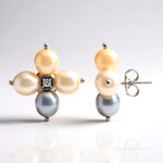 Orecchini in argento con Perla d'Acqua Dolce Arancione (TPC)