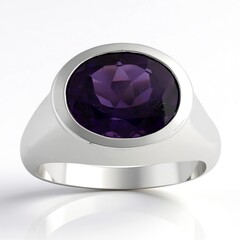 Anello in argento con Ametista Zambiana