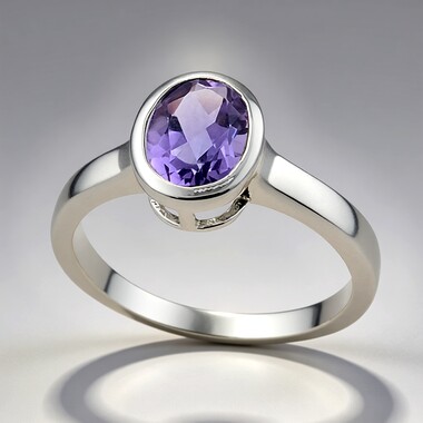 Lavendel-Amethyst-Silberring