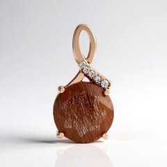 Ciondolo in argento con Quarzo Rutilato Ramato
