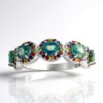 Anello in argento con Zaffiro Petrolio