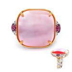 Pinkfarbene Mabe-Perlen-Silberring (Gems en Vogue)