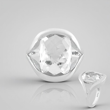 Anello in argento con Quarzo Bianco