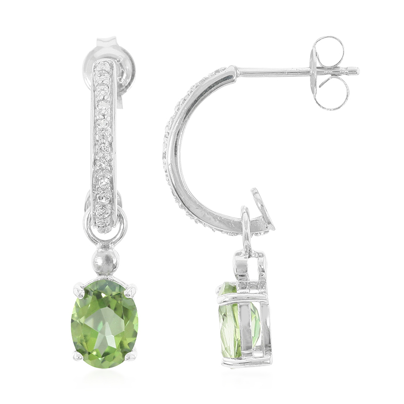 Orecchini Adajio A Ventaglio Verde E Oro – Fatti A Mano In USA Con Ottone Curvo
